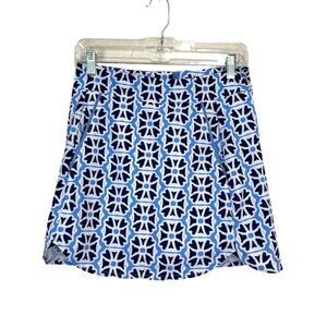 Vineyard Vines Performance Womens Skort White Blue Print Size 0
